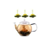 Carafe en verre - Feelino - 800 ml - passoire à thé et fleurs de thé