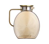 Carafe en verre - Pichet à boisson en verre de 2,5 L | Récipient à eau avec couvercle en acier inoxydable | Bouilloire de réfrigérateur pour café, jus de fruits, lait, boissons froides, maison
