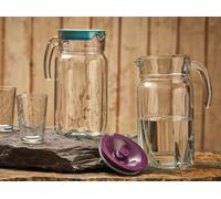 Carafe en verre Pichet de jus de fruits Pichet d'eau avec couvercle 1,7L Pichet d'eau Jus de fruits Luna