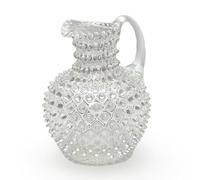 Carafe en verre soufflé de 2 litres | Carafe en verre faite à la main, adaptée aux boissons chaudes et froides | Carafe en verre | Carafe à eau | Pichet pour boissons | Vase à fleurs | Vase (Crystal)