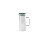 Carafe en verre transparent, couvercle hermétique teinté vert de mer, 1 L, vintage - Nordal, PEYRUN - H22 cm