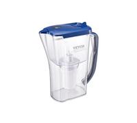 VEVOR Carafe Filtrant 9 Tasses, Pichet Filtrant Capacité de Filtre 150 L à 5 Étages, Distributeur d'Eau Sûr sans BPA, Réduisant le Calcaire, le Plomb, le Chlore et les Odeurs, pour Maison Bureau