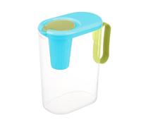 Carafe filtrante à eau de 2 l - Récipient transparent avec poignée et couvercle - Grande cafetière à boisson - Pour thé glacé, jus et boissons d'été - Vaisselle de service résistante à la chaleur pour