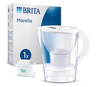 Carafe Filtrante BRITA MAXTRA Marella, 1 cartouche Pure Performance | Blanche, 2,4 L, BRITA Memo, couvercle rabattable, réduit* des impuretés, certains PFAS**, le chlore et certains métaux
