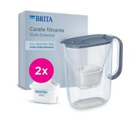 Carafe Filtrante Brita - Style Essential Bleu Minéral - Capacité 2,4l Dont 1,4l D'eau Filtrée - 2 Filtres Maxtra Pro Pure Brita