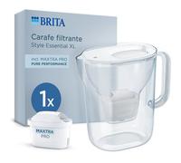 Carafe filtrante BRITA - Style Essential XL blanche - Capacité 3,6L dont 2,3L d'eau filtrée - 1 filtre MAXTRA PRO PURE PERFORMANCE