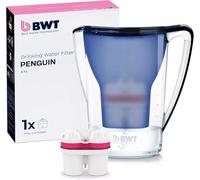 Carafe filtrante BWT PENGUIN 2,6 l avec cartouche Magnesium - filtre à eau robinet | réduit calcaire, chlore, métaux lourds | eau enrichie en magnésium, idéale thé, café, cuisine | charbon actif