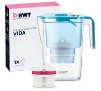 BWT VIDA Pétrole 2,6 l - carafe filtrante design avec cartouche magnésium | traitement robinet | améliore goût | réduit calcaire, chlore, métaux lourds | idéale cuisine, thé, café | filtre eau