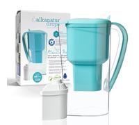 Carafe Filtrante Charbon Actif Eau Maison Alkanatur avec Filtre Original Sans Resine Ajoute Magnesium Fabrication Europeenne pH 9 Capacité 1.4 Litres Water Filter Jug Hydrogène et Élimine Métaux