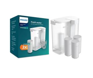 Carafe filtrante instantanée Philips Micro X-Clean + Filtres à eau Softening+ (3 pcs) AWP2980WHS3