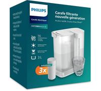 Carafe filtrante Philips Water Instant 3L 3× filtre Anticalc+ Réduit calcaire et chlore