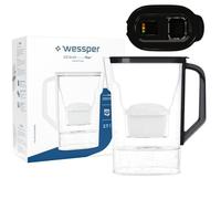 Carafe filtrante Wessper D3 SLIM FutureFlow 2,7 L noir avec filtre à eau et compteur intelligent à LED