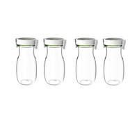 Carafe FOSA avec couvercle sous vide, ensemble de 4 pièces, 4 carafes en verre (540 ml x4), pichet sous vide - pour thé glacé, jus, lait