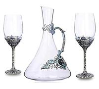 carafe, Glass Carafe,Decanters for Alcohol, Decanter Decanter Wine Decanter 3- Pieces Decanter and Glasses Set, 1500ml Crystal Decanter