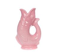 Carafe glouglou emblématique Gurgly, rose, Petit format 23cm, 750ml - Pichet à eau en forme de poisson, vase décoratif, ornement, carafe