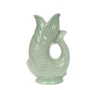 Carafe glouglou emblématique Gurgly, verte sauge, Petit format 23cm, 750ml - Pichet à eau en forme de poisson, vase décoratif, ornement, carafe