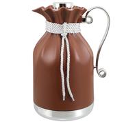 Carafe Isotherme à Café Grosse Capacité 1l avec Intérieur en Verre Pichet Isotherme à Boissons Chaud et Froid Café et Thé pour Bureau Famille et Voyages Finition silver