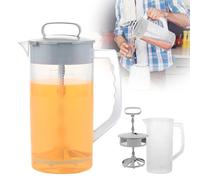 Carafe mélangeuse en plastique de 2 l avec mélangeur - Avec couvercle - Récipient de mélange étanche - Transparent - Pour boissons, jus, milkshakes, lait, café, limonade