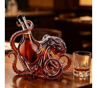 Carafe Pieuvre 3D Édition Rhum, Décor Océan Profond pour Flacon Stanley, Présentoir Artistique Maritime pour Vin, Spiritueux, Sodas et Gobelets Stanley (Transparent)