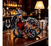 Carafe Pieuvre 3D Édition Rhum, Décor Océan Profond pour Flacon Stanley, Présentoir Artistique Maritime pour Vin, Spiritueux, Sodas et Gobelets Stanley (Bleu foncé)