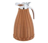 Carafe thermique en acier inoxydable, 1,5 l, rotin naturel garde au chaud, carafe à café isotherme à double paroi, carafe isotherme 24 heures pour la maison, restaurant, appartement, camping (café)