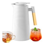 Carafe thermique - Verseuse à café avec doublure en verre PP | Carafe anti-fuite de grande capacité de 1000 ml avec poignée en bois | Parfaite pour la maison, le restaurant, les voyages, une