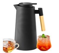 Carafe thermique - Verseuse à café avec doublure en verre PP | Carafe anti-fuite de grande capacité de 1000 ml avec poignée en bois | Parfaite pour la maison, le restaurant, les voyages, une