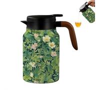 Carafe thermique vintage florale avec infuseur intégré, théière à double paroi en acier inoxydable 316 pour café chaud et feuilles en vrac, bouilloire décorative élégante pour la maison et le bureau