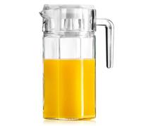 Carafe Verre 1,5L avec Couvercle Bec Verseur Pichet Eau Cuisine