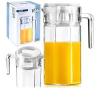 Carafe - VILDE - 1,5L - Verre Transparent - Couvercle - Poignée Confortable