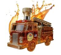 Carafe Whisky - 300ml Bouteille Camion Pompier Verre | 14.5x6x9.5cm Décanteur Sculpté Thème Voiture | Accessoire Bar Décoratif | Bourbon Présentation, Bar Maison, Cadeau