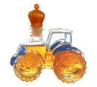 Carafon à Bourbon En Forme De Voiture - 18 Cm Bouteille Whisky, Tequila, Vodka | 300ml Flacon Verre Tracteur Décoratif | IDéal Cadeau, Père, Bar Maison Bureau