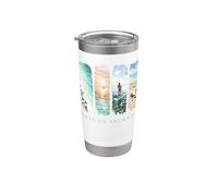 Caraïbes, sable blanc et voile - Vacances Îles Caicos Gobelet isotherme en acier inoxydable double paroi