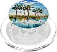 Caraïbes Tropical Island Palm Trees Aquarelle Beach Art v1 PopSockets PopGrip pour MagSafe