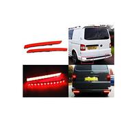 CARALL Kit 2 feux arrière à LED rouges pour VW T5 Transporter Caravelle Multivan réflecteur de rechange réflecteur réflecteur de frein arrière d'origine pare-chocs arrière lumière