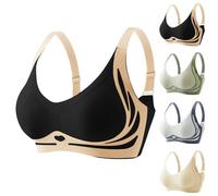 Caralush Soutien-gorge push-up puissant sans couture, soutien-gorge push-up anti-affaissement, soutien-gorge push-up sans fil, soutien-gorge Camixs, 2-Noir, M