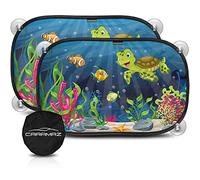 CARAMAZ Pare-Soleil Voiture bébé - Pare Soleil Neo - 2 pc. 48x 30cm avec Ventouse, Protection UV/Chaleur, Nouvelles Ventouses, Accessoire Voiture