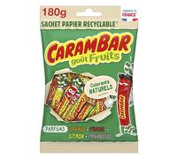 CARAMBAR - Bonbons Fruits Acidulés - Sachet Recyclable - Le sachet recyclable de 180G - Le Lot De 5