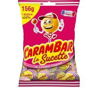 CARAMBAR - Sucettes Caramel Onctueuses, Confiserie Douce pour Amateurs de Bonbons, 156g - Lot De 4