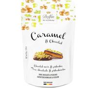 Caramel & Chocolat-Dark Chocolate & Roasted Pistachios-Homemade Salted Butterscotch,Caramelized Nuts-Gift Idea,Confectionery,Sweets,Sweets-Made In Belgium,45 G