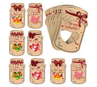 Caramel Lot de 48 cartes de Saint-Valentin avec pot de bonbons avec pot de maçon, cartes de Saint-Valentin pour l'école des enfants, cartes de Saint Valentin