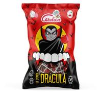 Caramelos Cerdán - Bonbon avec Bâton Géant Le Comte Dracula Goût Cerise | Bonbon Dur Fourré à la Gomme Sans Gluten ni Allergènes | Idéal pour Halloween, Fêtes et Anniversaires | Sachet de 50 Unités