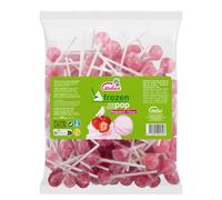 Caramelos Cerdán - Sucette au goût yaourt à la fraise Frozen Pop | Bonbon dur sans gluten ni allergènes | Sachet de 100 unités | Idéal pour fêtes, événements et anniversaires