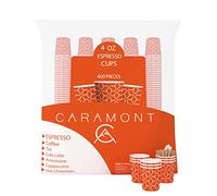 Caramont,4 Oz 400 Espresso Gobelets en Carton avec Agitateurs en Bois,Écologique et Jetables,Résistant à la Chaleur,Carton de Qualité,Idéal pour Toutes Les Boissons Chaudes ; Café,Thé,Chocolat etc.