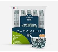 Caramont,4 Oz 400 Espresso Gobelets en Carton avec Agitateurs en Bois,Écologique et Jetables,Résistant à la Chaleur,Carton de Qualité,Idéal pour Toutes Les Boissons Chaudes ; Café,Thé,Chocolat etc.