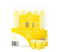 Caramont,7 Oz 400 Gobelets en Carton avec Agitateurs en Bois,Écologique et Jetables,Résistant à la Chaleur,pour la Boisson Froide et Chaude en Carton de Qualité,Ideal pour Café,Thé,Anniversaire,etc.