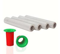 Caramont,Lot de 4 Film Étirable Plastique,Transparent 300m x 500 mm 17 microns avec 2 Poignée de Roulement en Plastique pour Palette,Emballage de Colis,Déménagement,Extensible,Résistant à la Déchirure