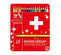 Caran D'ache Crayons De Couleur Swisscolor En Étui Métal De 18