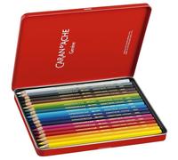Caran d'Ache – Pastel à la cire aquarellable Réf. 34097 – 18 couleurs – Soluble à l'eau – Mixte