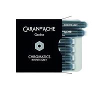 Caran D 'Ache 8021 - 005 - Pack de 6 Cartouches d'encre Plume, Couleur Gris Infini